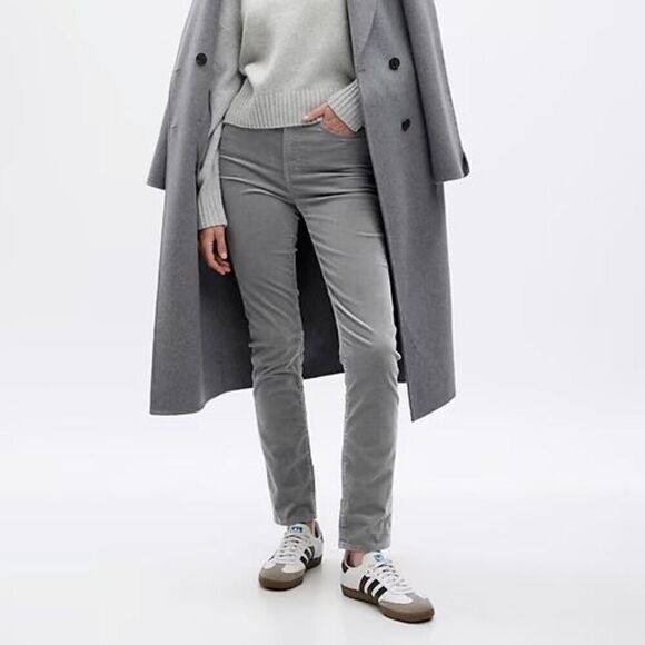 GAP 728856 Women's Sz 31/12R Pilot Gray High Rise Velvet Vintage Slim Pants - Picture 12 of 14